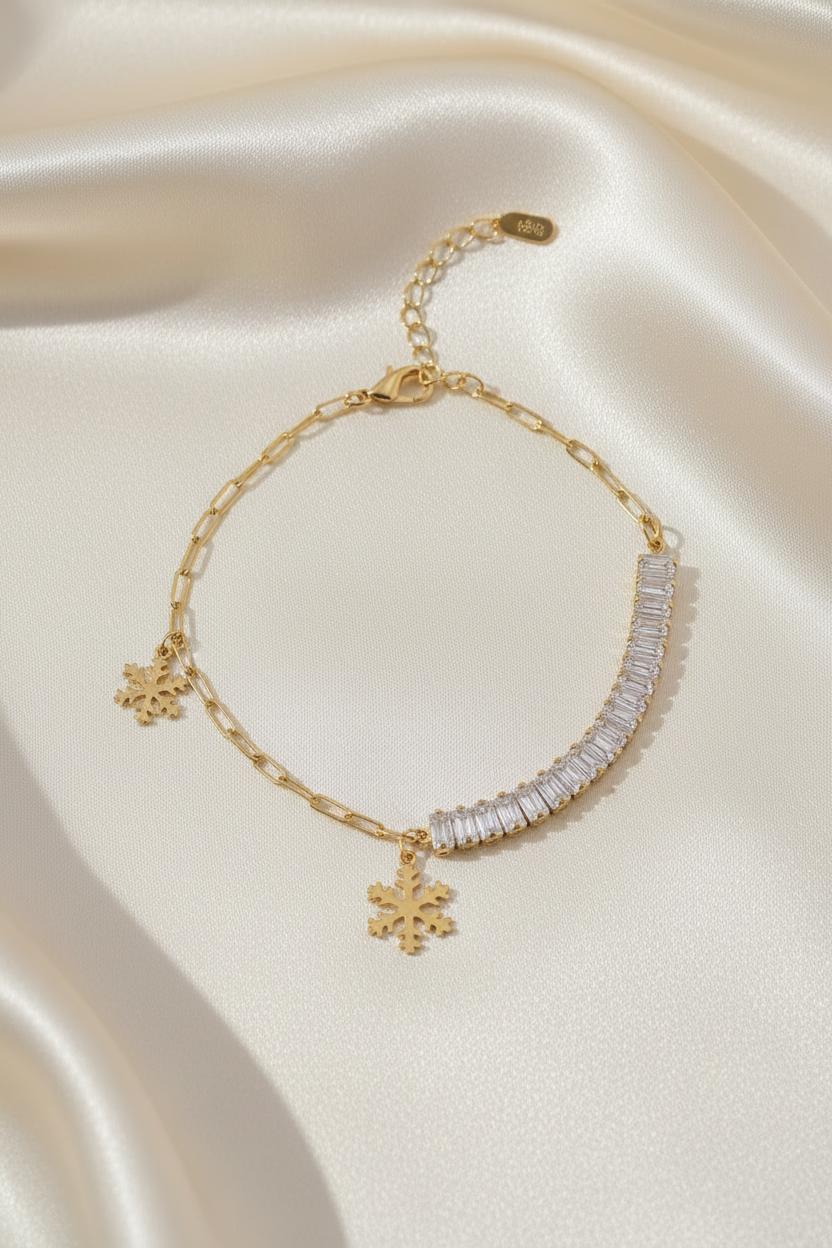 Bracelet flat-lay on satin