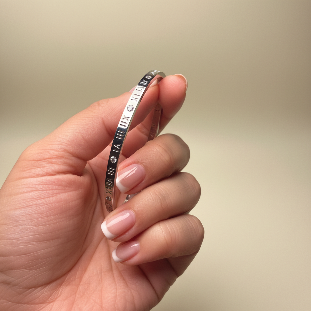 Roman Numeral Bangle - Hand Hold