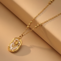 Tulip necklace champagne background